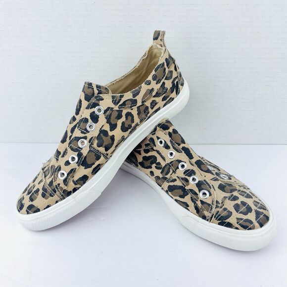 Corkys Shoes - Corkys Womens SZ 8 Babalu Animal Print Slip On Canvas Sneakers Shoes Laceless